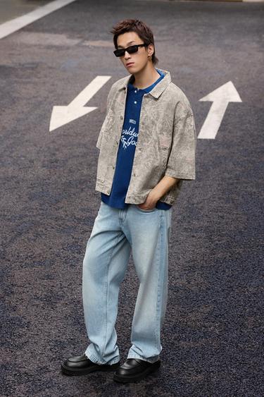 WASHED ABSTRACT PRINT OVERSHIRT - 029 by Zara