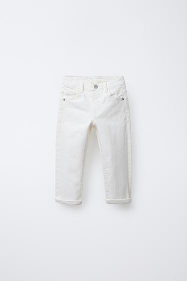 REGULAR TWILL TROUSERS - Ecru by Zara - Image 0