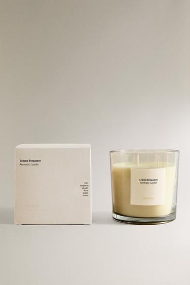 (620 G) LEMON BERGAMOT SCENTED CANDLE - white by Zara - Image 0