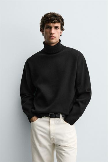 SOFT HIGH NECK SWEATER - Black by Zara
