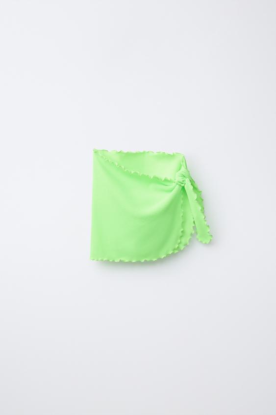 RIBBED PAREO - Neon yellow by Zara - Image 0