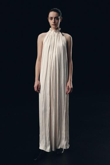 ZW COLLECTION SATIN JUMPSUIT WITH BOW - Ivory by Zara