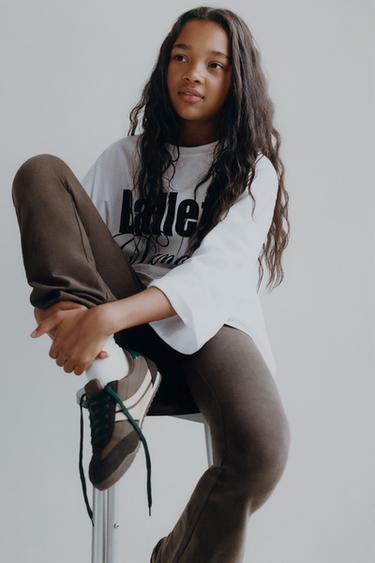 FLARE TEXT LEGGINGS - Brown by Zara