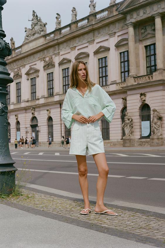 Z1975 MOM FIT SHORTS - striped by Zara - Image 0