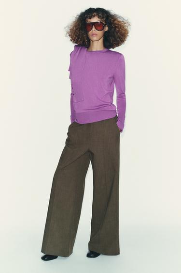 BASIC PLAIN KNIT JUMPER - Purple by Zara