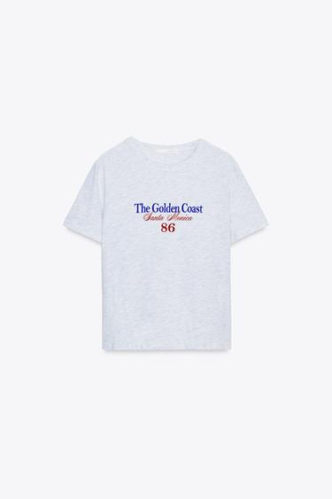 SLOGAN T-SHIRT - Grey marl by Zara - Image 0