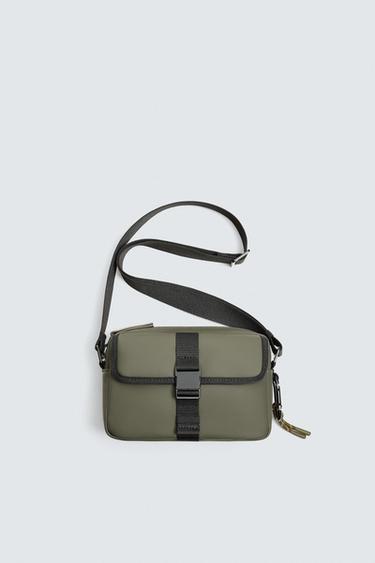 RUBBERISED CROSSBODY BAG - Khaki Green by Zara