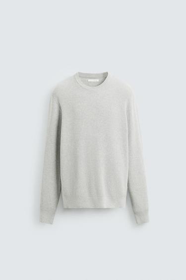 REGULAR FIT WAFFLE JUMPER - Grey marl by Zara