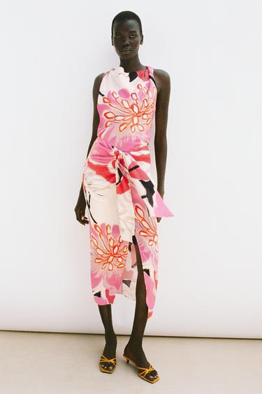 PRINTED SATIN TOP - Multicoloured by Zara