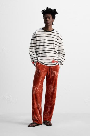 STRIPED PRINT T-SHIRT © OTIS KWAME KYE QUAICOE - Red by Zara - Image 0