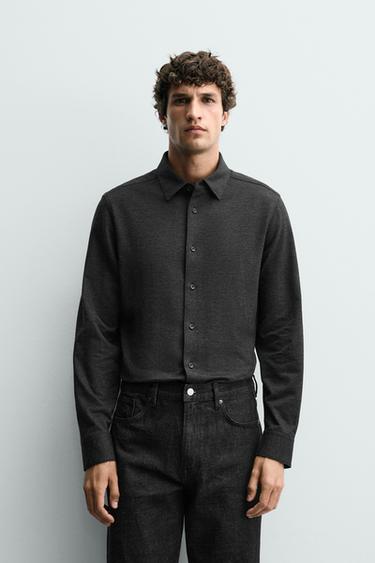 SOFT COTTON SHIRT - mink brown by Zara