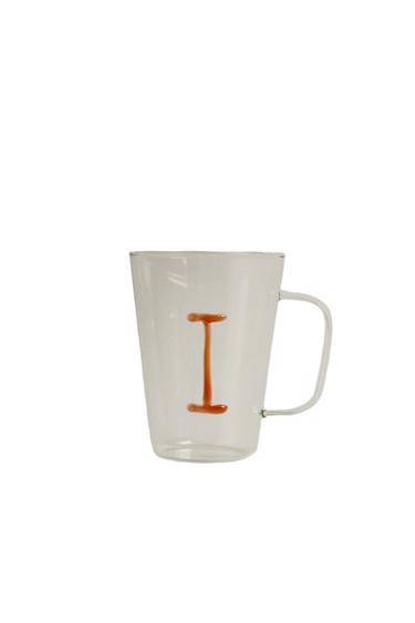 BOROSILICATE MUG WITH INITIAL I - Orange by Zara