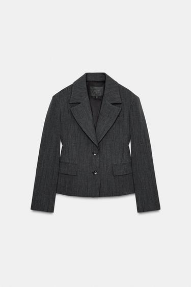 ZW COLLECTION TEXTURED TAILORED BLAZER - Grey marl by Zara