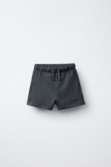 PLUSH JERSEY BERMUDAS WITH SLOGAN - Anthracite grey by Zara