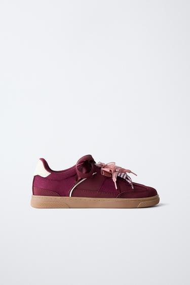 BOW DETAIL TRAINERS - Maroon by Zara
