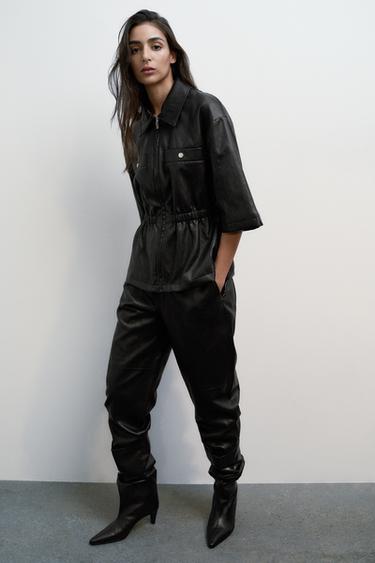 FAUX LEATHER TROUSERS - Black by Zara - Image 0
