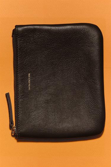 "EMERGENCY BAG" LEATHER WASH BAG - Brown / Green by Zara