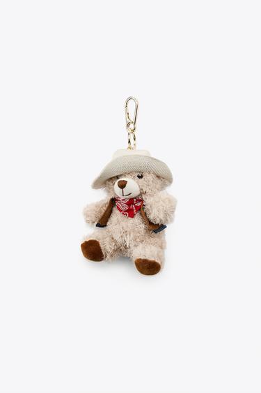 COWBOY BEAR CHARM KEY RING - Beige by Zara