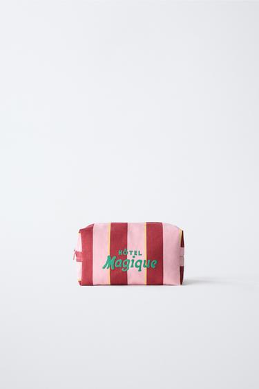HÔTEL MAGIQUE © X ZARA STRIPED TOILETRY BAG - Pink by Zara - Image 0