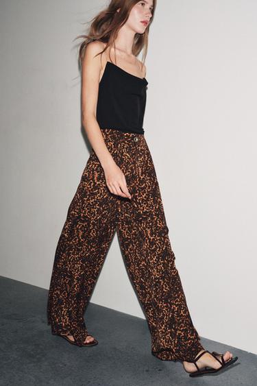 ANIMAL PRINT PALAZZO TROUSERS - Leopard by Zara