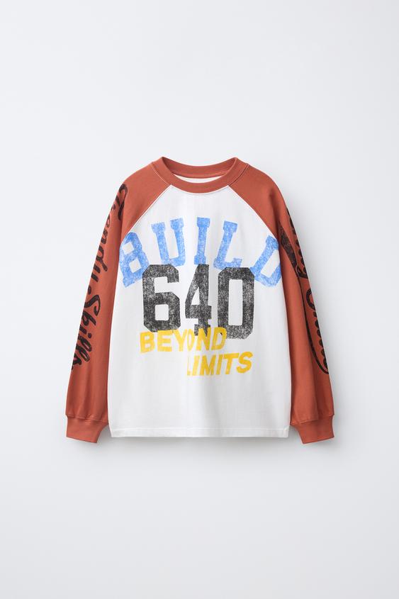 RAGLAN SLEEVE PRINTED T-SHIRT - striped by Zara - Image 0