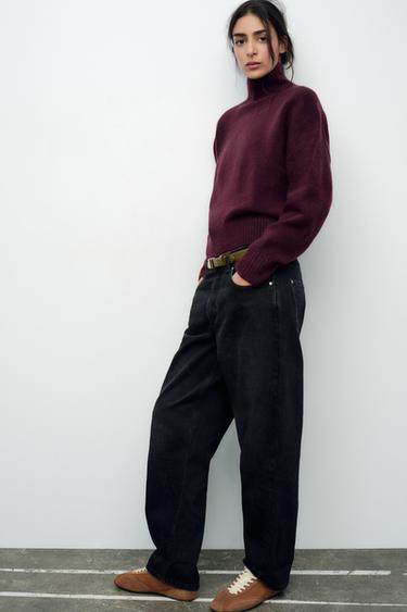 BASIC SOFT KNIT SWEATER - Burgundy by Zara - Image 0