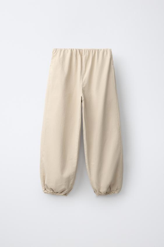 FLOWING ELASTICATED BALLOON JEANS - Beige by Zara - Image 0