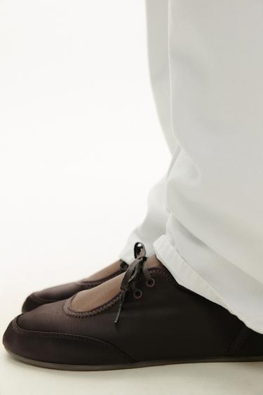 SPORTS BALLERINA WITH LACES - Brown by Zara