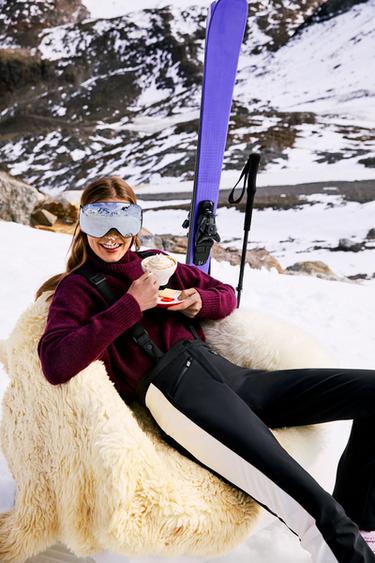 FLARE TROUSERS WATER RESISTANT AND WIND PROTECTION RECCO® TECHNOLOGY SKI COLLECTION - Black / White by Zara - Image 0