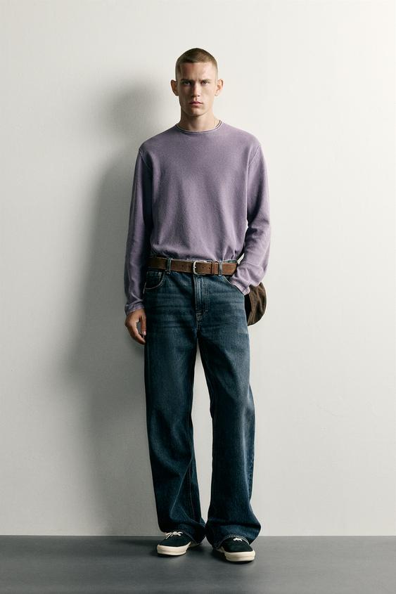 WASHED TEXTURED RELAXED FIT JUMPER - 683 by Zara - Image 0