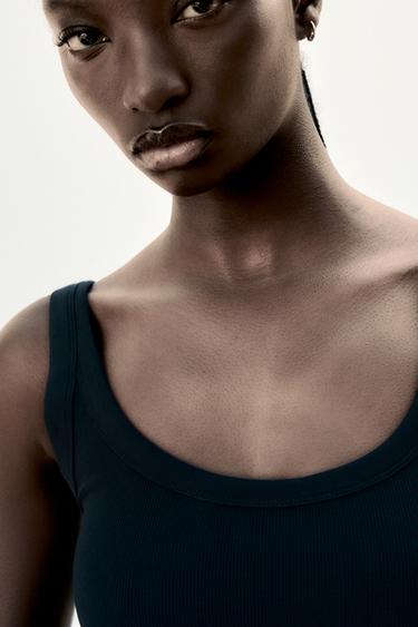 RIBBED BODYSUIT - Black by Zara