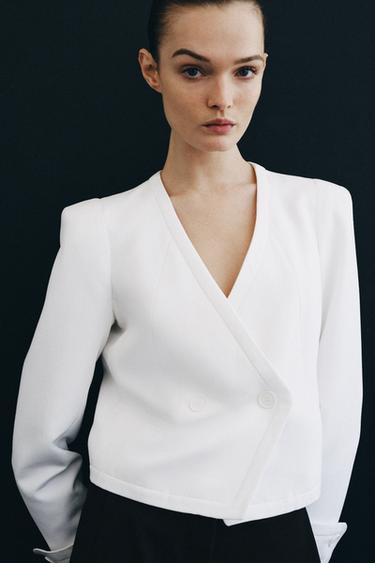 DOUBLE-BREASTED BLAZER ZW COLLECTION - White by Zara