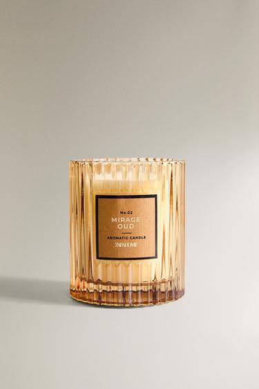 (175 G) MIRAGE OUD SCENTED CANDLE - yellow by Zara - Image 0