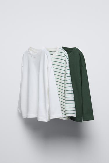 3-PACK OF STRIPED T-SHIRTS - Green by Zara - Image 0