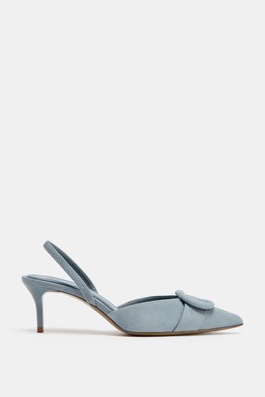 SLINGBACK SHOES WITH PIECE DETAIL - Blue by Zara