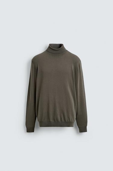 BASIC HIGH NECK SWEATER - Green by Zara