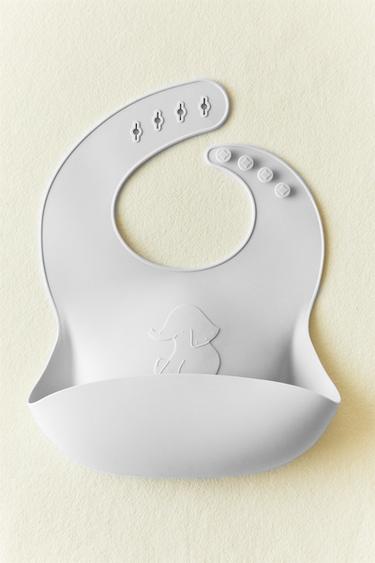 CHILDREN'S SILICONE ELEPHANT BIB - Greyish by Zara