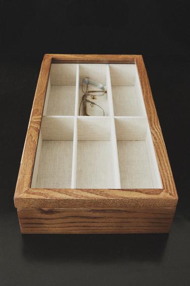 WOODEN JEWELLERY BOX FOR GLASSES - Brown by Zara