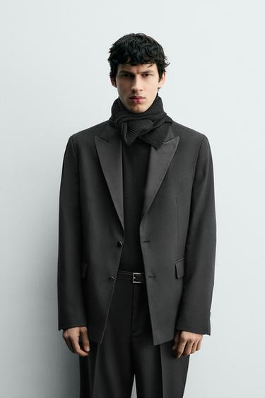 WOOL BLEND DINNER JACKET BLAZER - Black by Zara