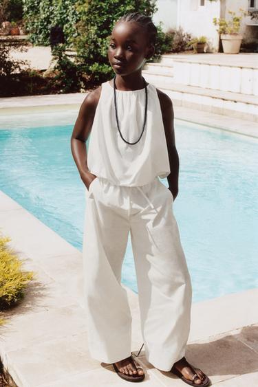 POPLIN BALLOON TROUSERS - White by Zara