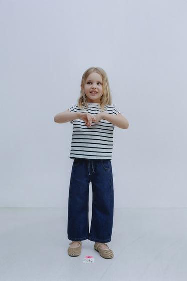WIDE-LEG DENIM TROUSERS - Indigo by Zara