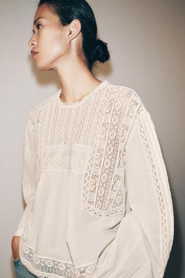 ZW COLLECTION EMBROIDERED SHIRT - Mid-ecru by Zara