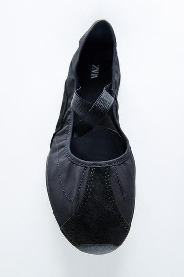 SPORTS BALLET FLATS WITH ELASTIC STRAPS - Black by Zara
