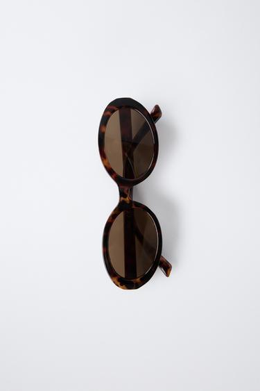OVAL TORTOISESHELL-EFFECT SUNGLASSES - Brown by Zara