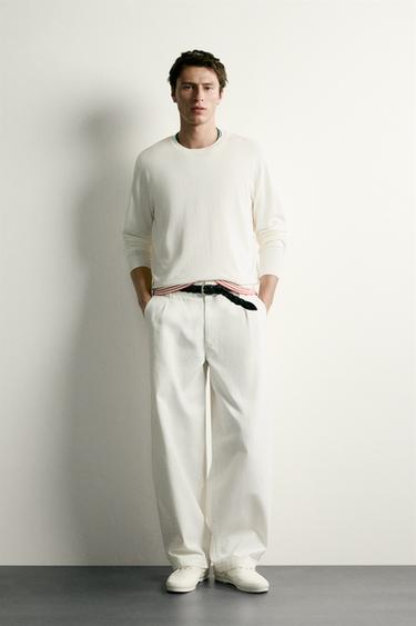 BASIC REGULAR FIT JUMPER - Oyster-white by Zara
