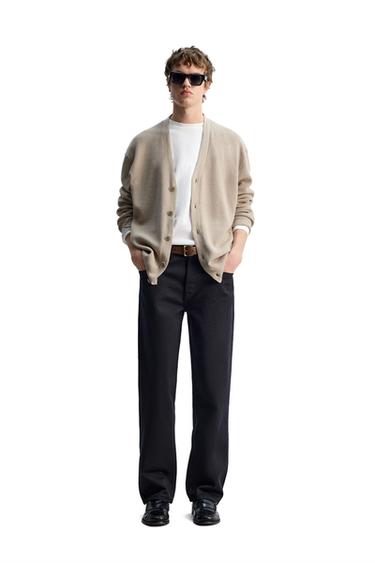 COTTON BLEND CARDIGAN - Beige by Zara