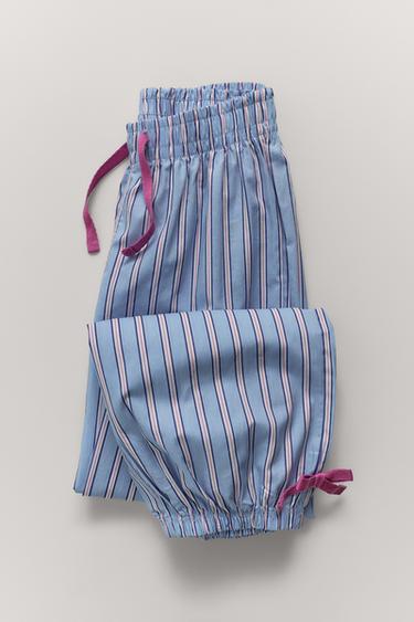 6-14 YEARS/ PYJAMA SET WITH BOWS - Blue by Zara
