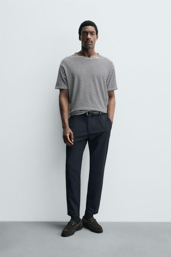 COMFORT SLIM FIT TROUSERS - Navy blue by Zara - Image 0