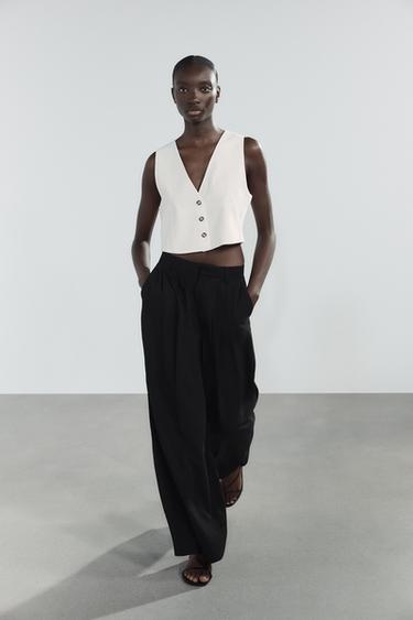 CUT-OUT WAISTCOAT - Ecru by Zara
