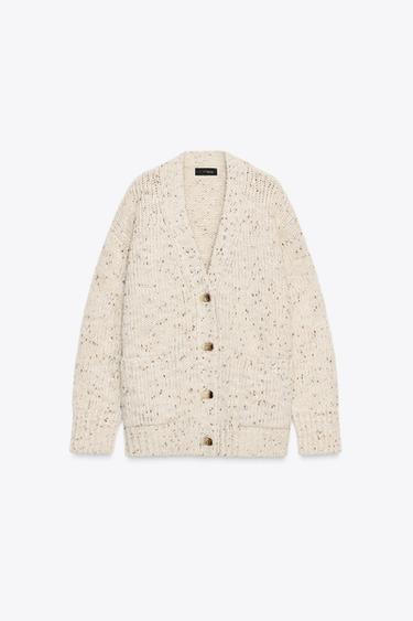 PINCHITA OVERSIZED KNIT CARDIGAN - Sand / Marl by Zara